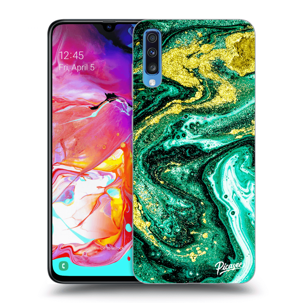 Picasee ULTIMATE CASE pro Samsung Galaxy A70 A705F - Green Gold