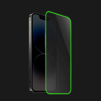 3x Picasee Ochranné tvrdené sklo so svietiacim rámčekom pre Apple iPhone 15 Plus - Zelená
