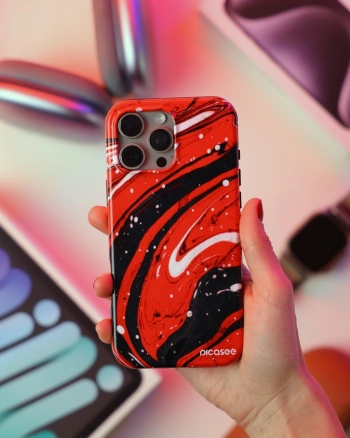 Picasee Fashion Case MagSafe pre Apple iPhone 15 Pro Max - Red black