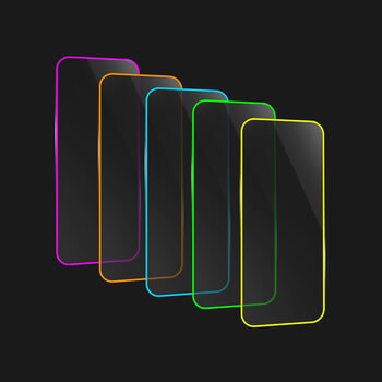 3x Picasee Ochranné tvrdené sklo so svietiacim rámčekom pre Apple iPhone 7 - Žltá