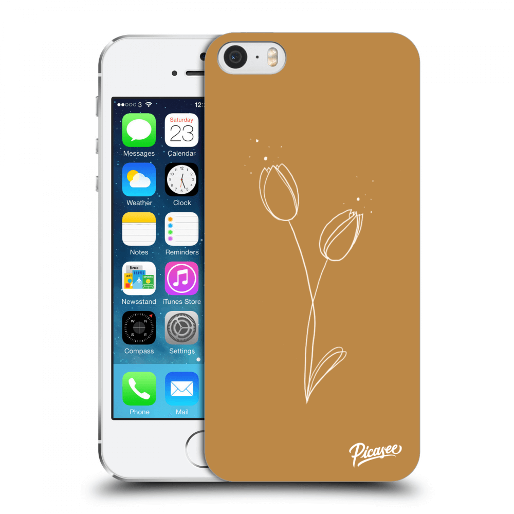 Picasee silikónový prehľadný obal pre Apple iPhone 5/5S/SE - Tulips