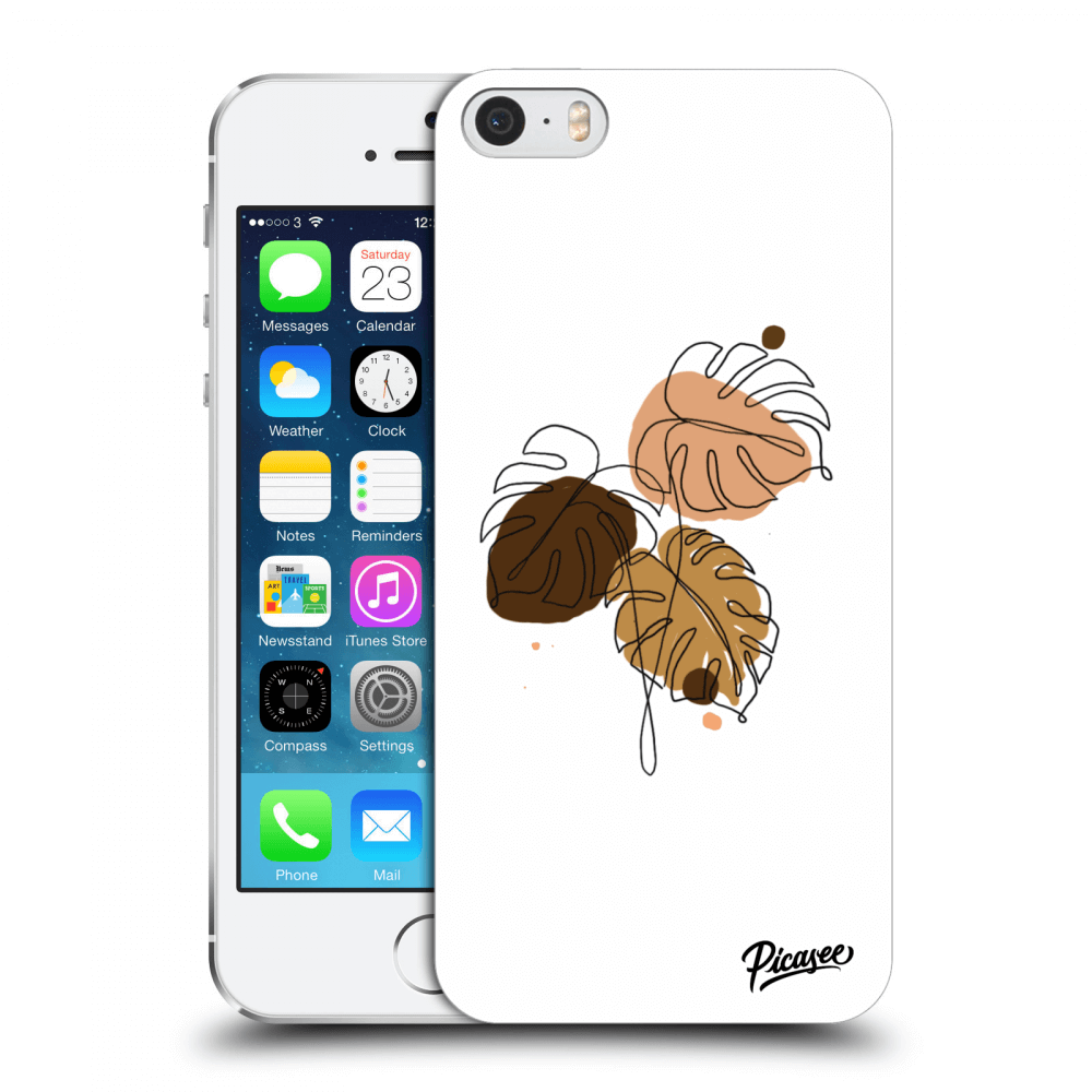 Picasee plastový prehľadný obal pre Apple iPhone 5/5S/SE - Monstera