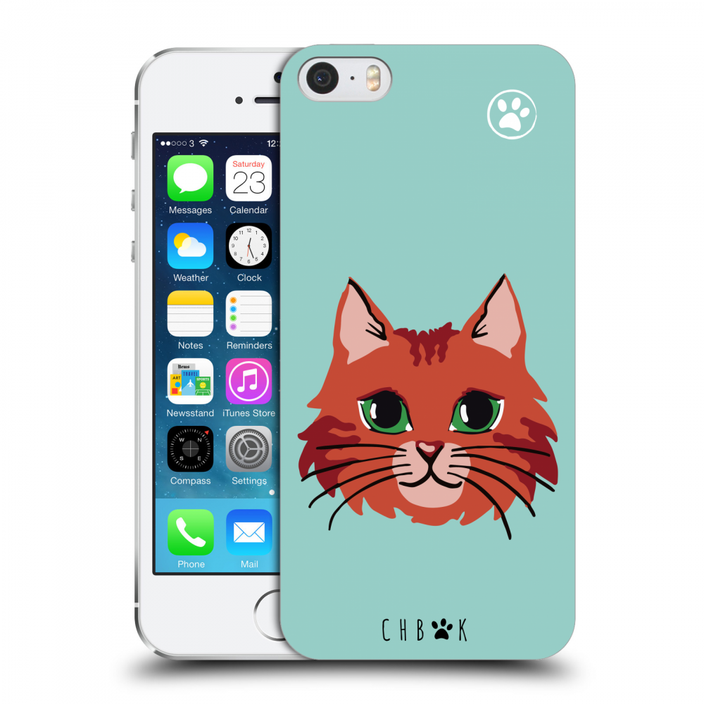 Picasee silikónový prehľadný obal pre Apple iPhone 5/5S/SE - Chybí mi kočky - Zelená