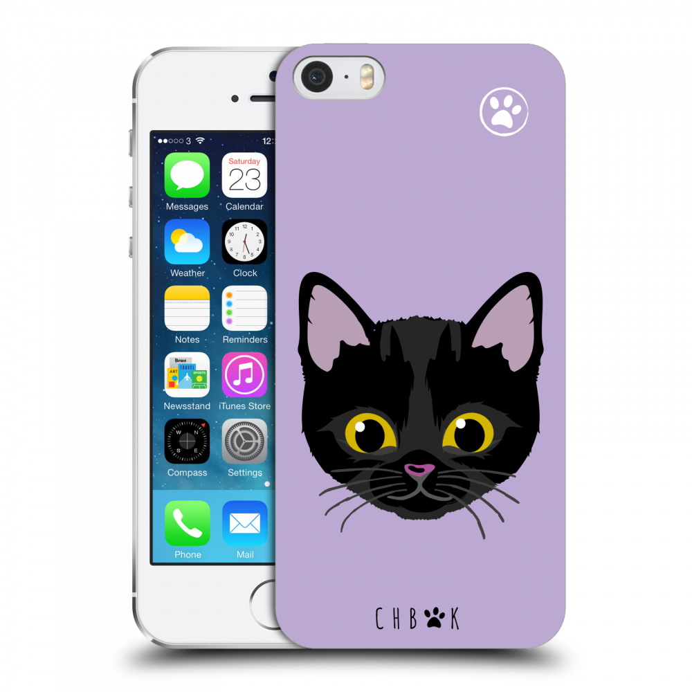 Picasee silikónový prehľadný obal pre Apple iPhone 5/5S/SE - Chybí mi kočky - Fialová