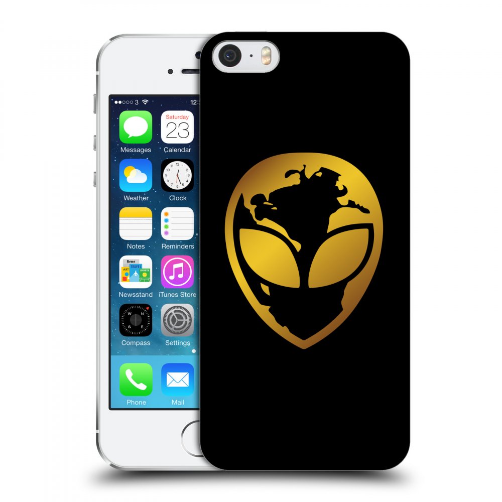 Picasee ULTIMATE CASE pro Apple iPhone 5/5S/SE - EARTH - Gold Alien 3.0