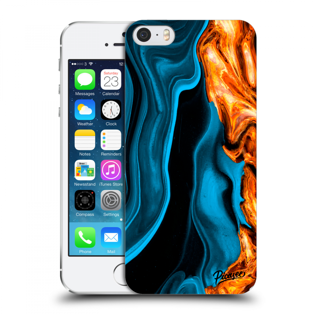 Picasee silikónový prehľadný obal pre Apple iPhone 5/5S/SE - Gold blue