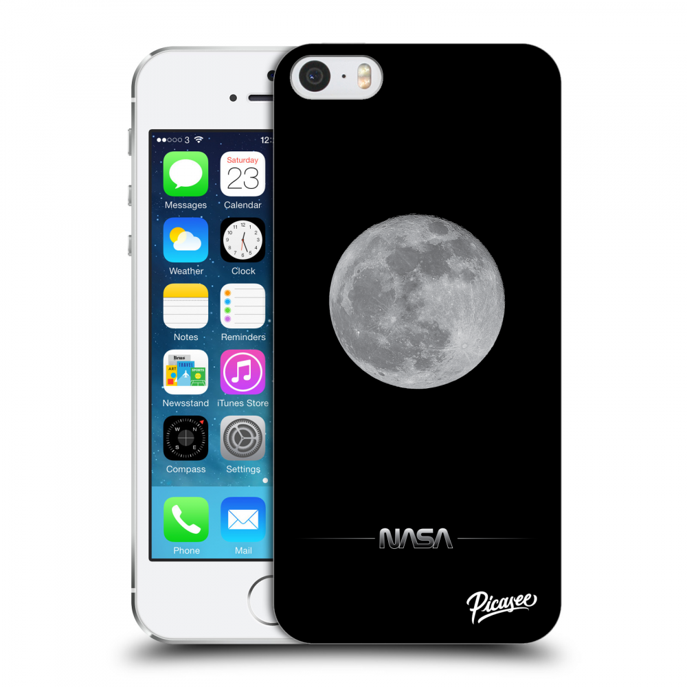 Picasee silikónový prehľadný obal pre Apple iPhone 5/5S/SE - Moon Minimal