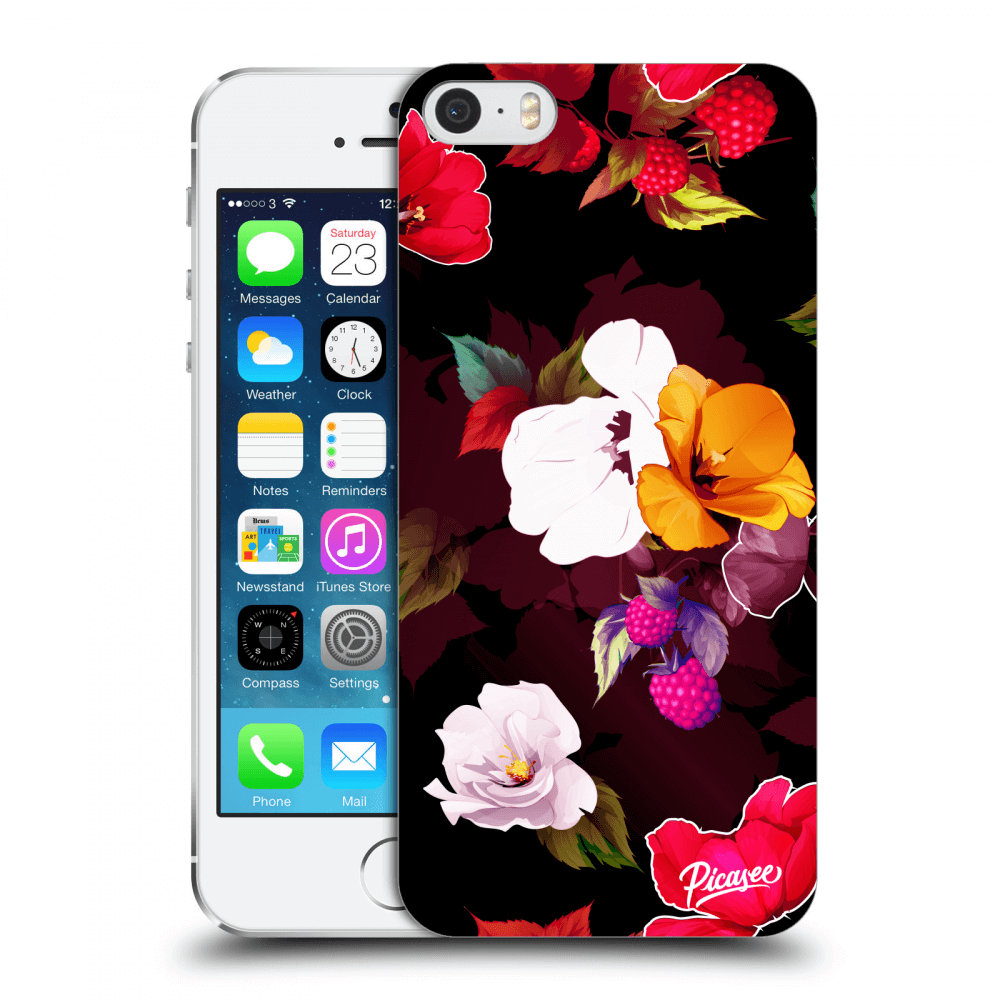 Picasee silikónový prehľadný obal pre Apple iPhone 5/5S/SE - Flowers and Berries
