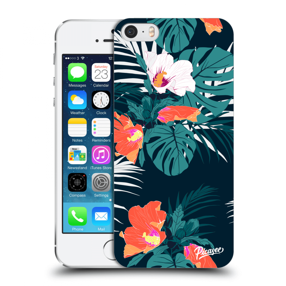 Picasee silikónový prehľadný obal pre Apple iPhone 5/5S/SE - Monstera Color