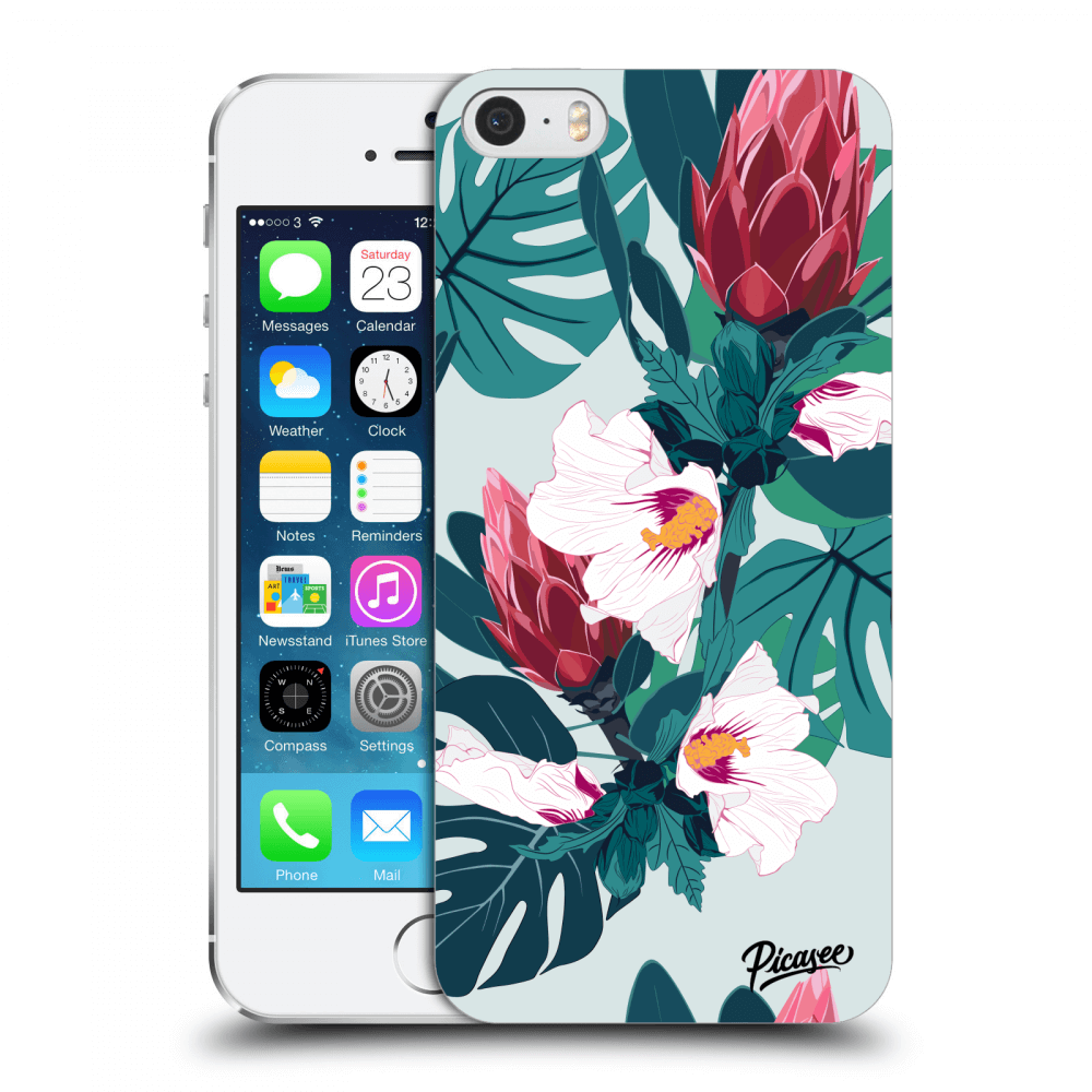 Picasee silikónový prehľadný obal pre Apple iPhone 5/5S/SE - Rhododendron