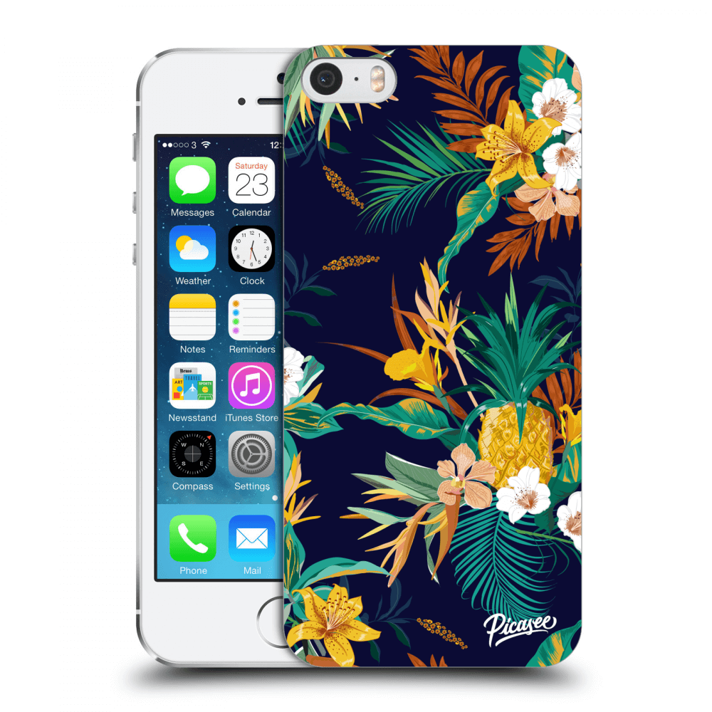 Picasee silikónový prehľadný obal pre Apple iPhone 5/5S/SE - Pineapple Color