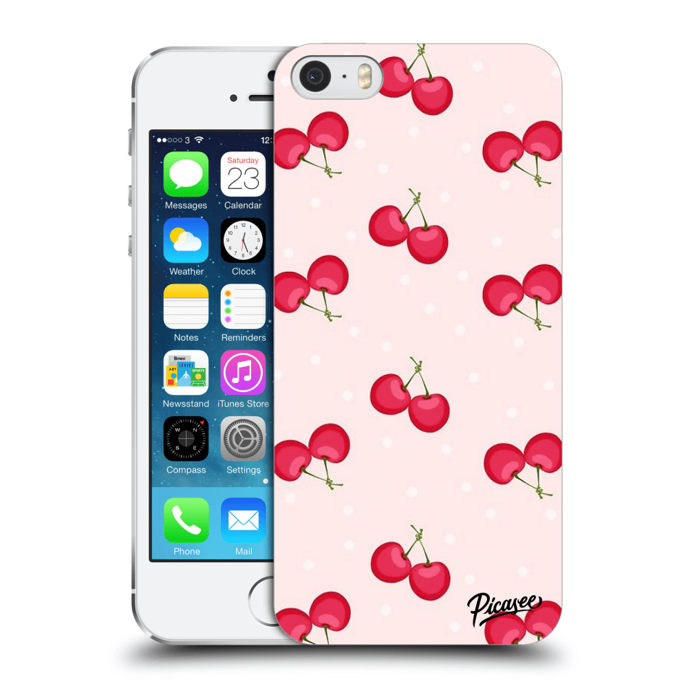 Picasee silikónový prehľadný obal pre Apple iPhone 5/5S/SE - Cherries
