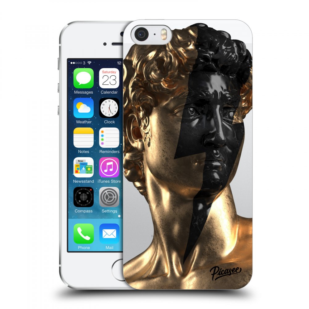 Picasee silikónový prehľadný obal pre Apple iPhone 5/5S/SE - Wildfire - Gold
