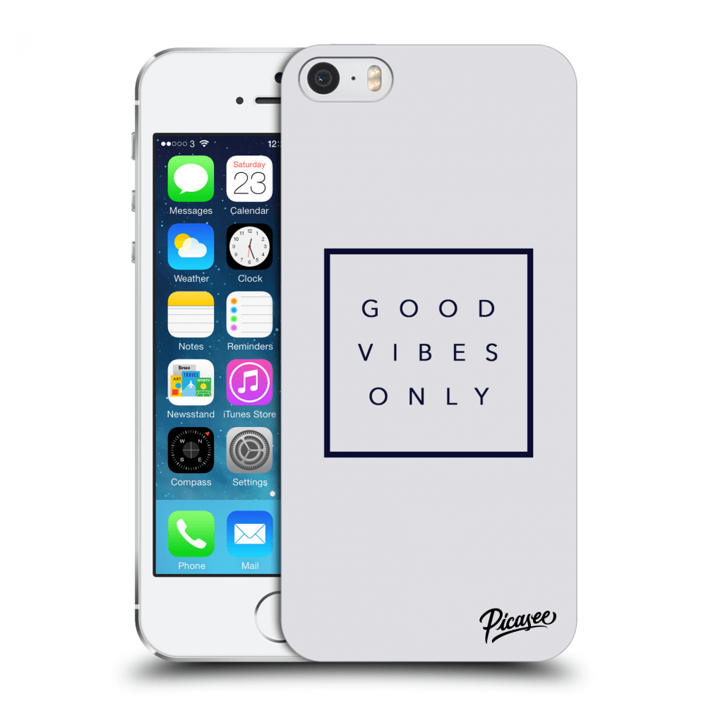 Picasee silikónový prehľadný obal pre Apple iPhone 5/5S/SE - Good vibes only