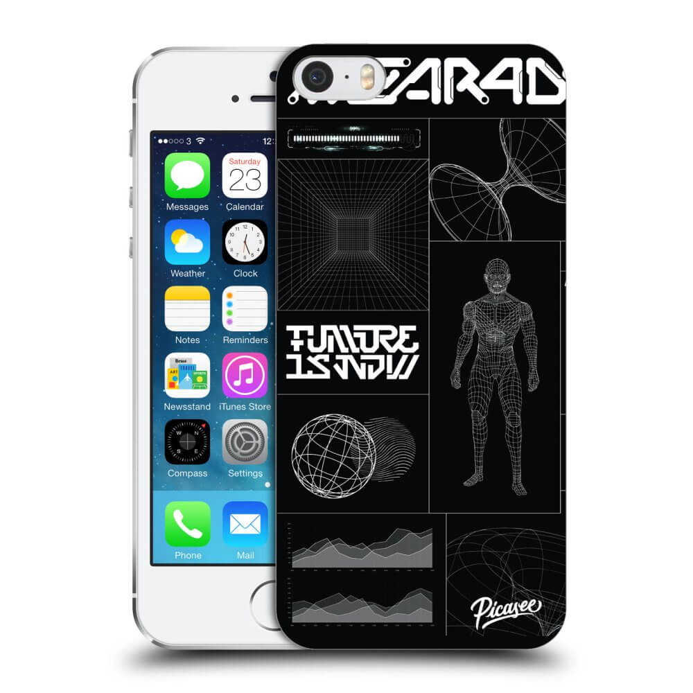 Picasee silikónový prehľadný obal pre Apple iPhone 5/5S/SE - BLACK BODY