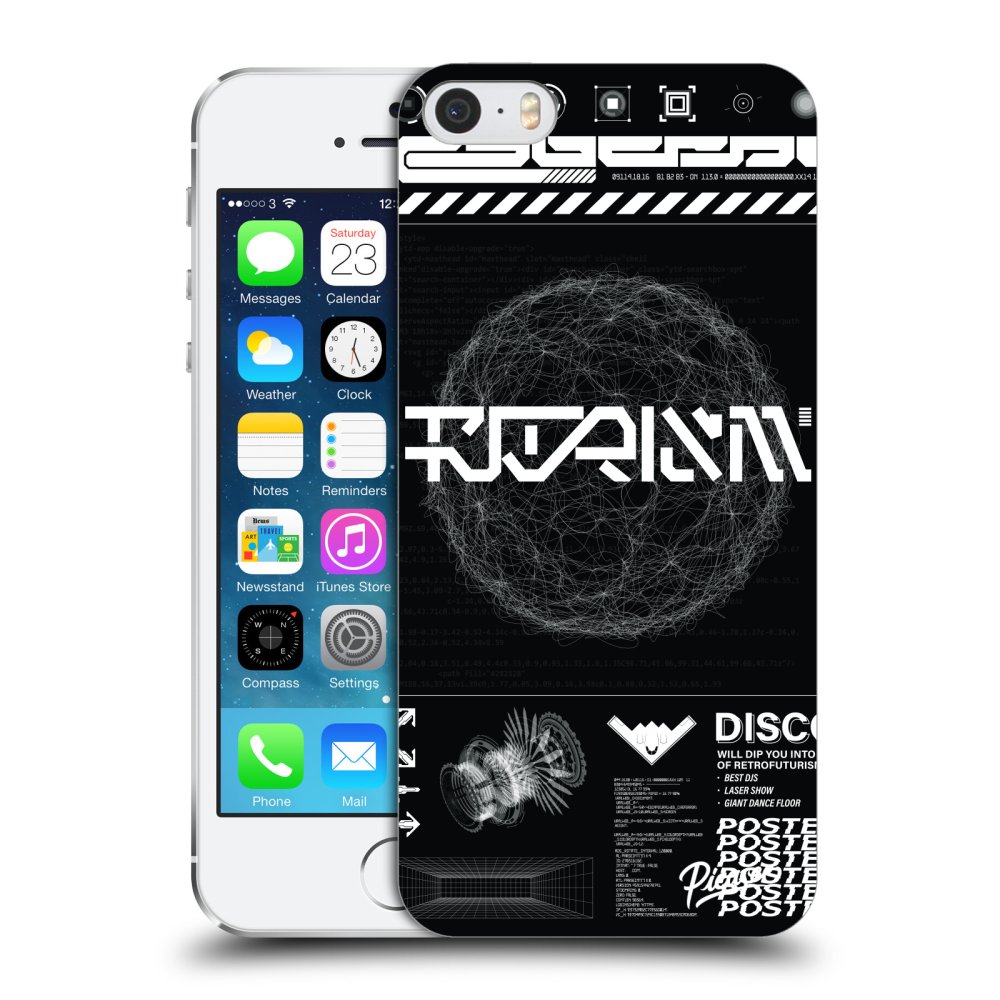 Picasee silikónový prehľadný obal pre Apple iPhone 5/5S/SE - BLACK DISCO