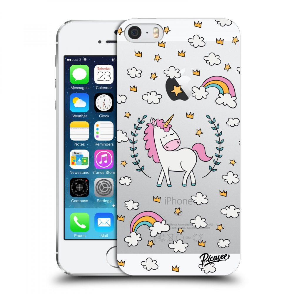 Picasee plastový prehľadný obal pre Apple iPhone 5/5S/SE - Unicorn star heaven