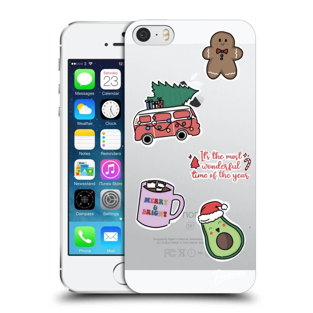 Picasee silikónový prehľadný obal pre Apple iPhone 5/5S/SE - Christmas Stickers