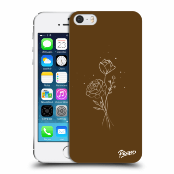 Picasee silikónový prehľadný obal pre Apple iPhone 5/5S/SE - Brown flowers