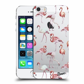 Picasee silikónový prehľadný obal pre Apple iPhone 5/5S/SE - Flamingos