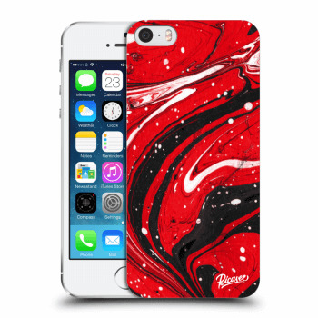 Picasee silikónový prehľadný obal pre Apple iPhone 5/5S/SE - Red black
