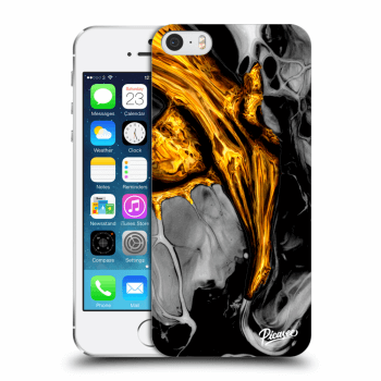 Picasee silikónový prehľadný obal pre Apple iPhone 5/5S/SE - Black Gold
