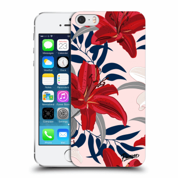 Picasee silikónový prehľadný obal pre Apple iPhone 5/5S/SE - Red Lily