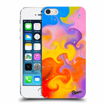 Picasee silikónový prehľadný obal pre Apple iPhone 5/5S/SE - Bubbles