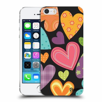 Picasee plastový čierny obal pre Apple iPhone 5/5S/SE - Colored heart
