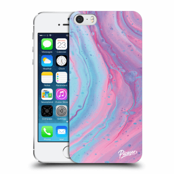 Picasee silikónový prehľadný obal pre Apple iPhone 5/5S/SE - Pink liquid