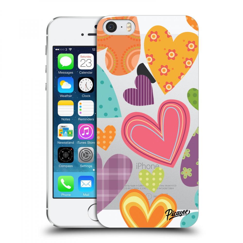 Picasee plastový prehľadný obal pre Apple iPhone 5/5S/SE - Colored heart
