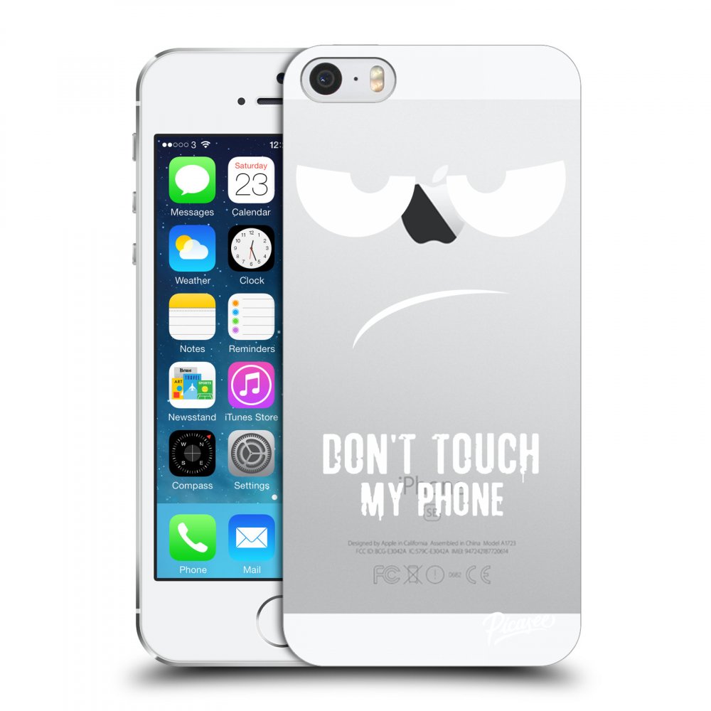 Picasee silikónový prehľadný obal pre Apple iPhone 5/5S/SE - Don't Touch My Phone