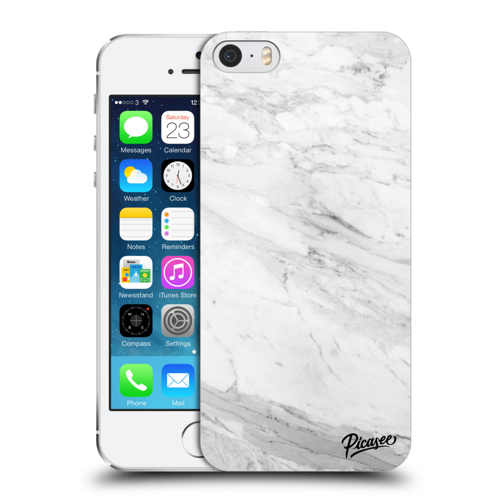 Picasee silikónový prehľadný obal pre Apple iPhone 5/5S/SE - White marble
