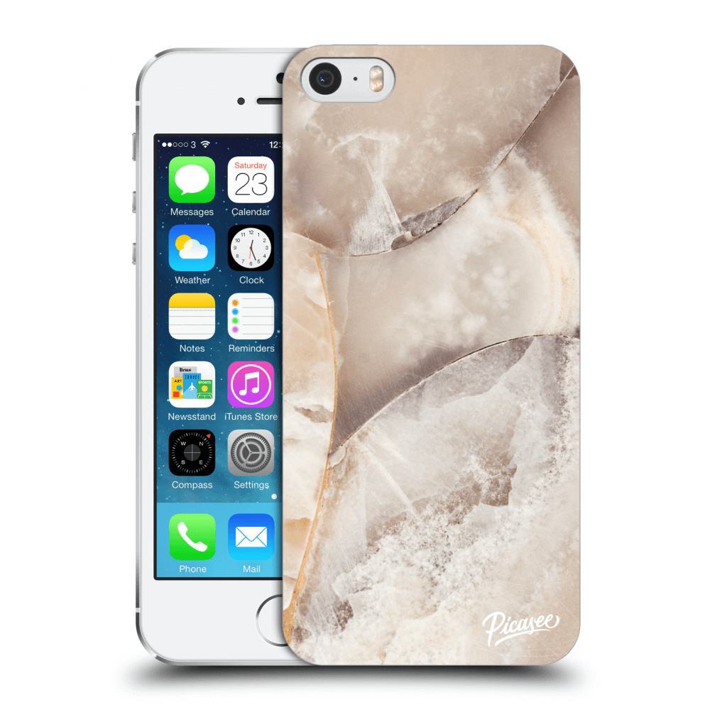 Picasee silikónový prehľadný obal pre Apple iPhone 5/5S/SE - Cream marble