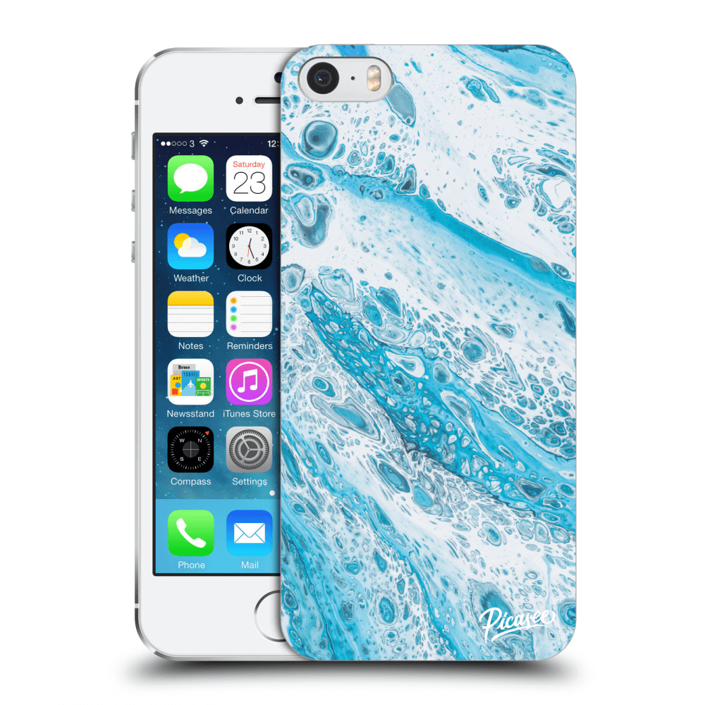 Picasee silikónový prehľadný obal pre Apple iPhone 5/5S/SE - Blue liquid