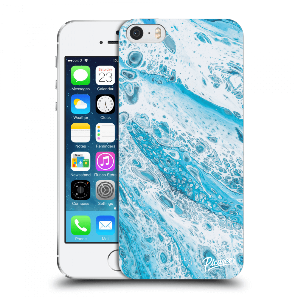 Picasee plastový čierny obal pre Apple iPhone 5/5S/SE - Blue liquid