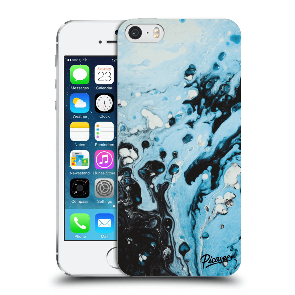 Picasee silikónový prehľadný obal pre Apple iPhone 5/5S/SE - Organic blue