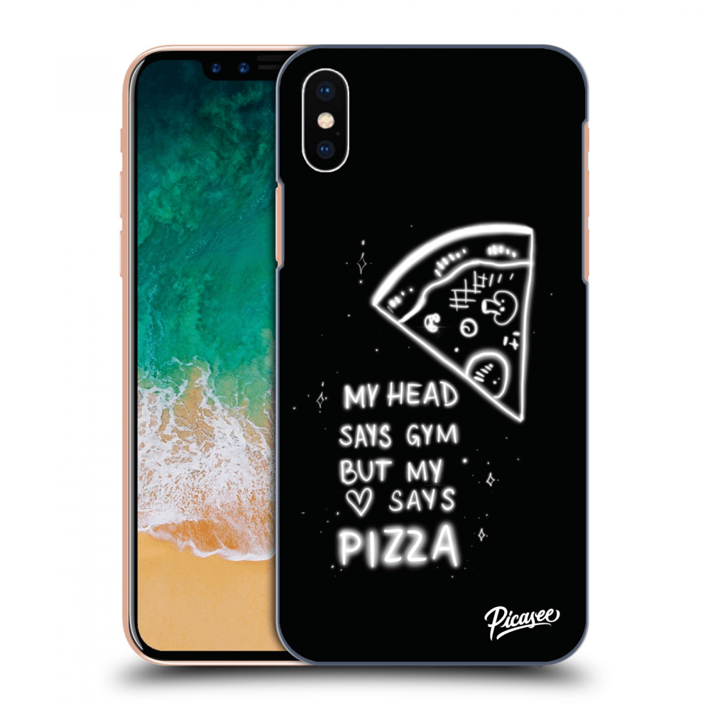 Picasee silikónový čierny obal pre Apple iPhone X/XS - Pizza