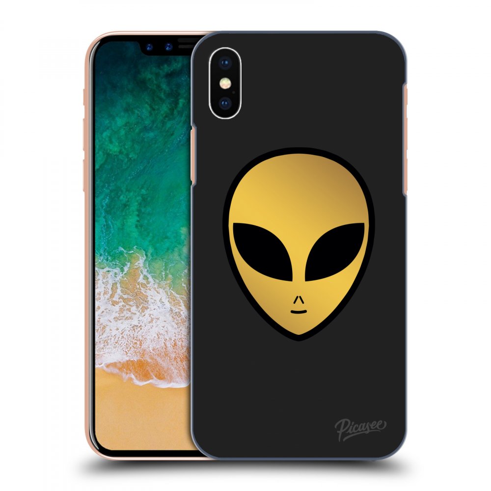 Picasee silikónový čierny obal pre Apple iPhone X/XS - Earth - Alien