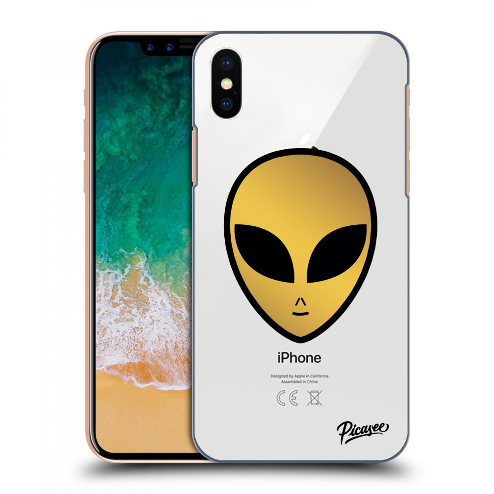 Picasee silikónový prehľadný obal pre Apple iPhone X/XS - Earth - Alien
