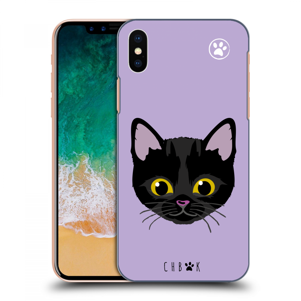 Picasee silikónový čierny obal pre Apple iPhone X/XS - Chybí mi kočky - Fialová
