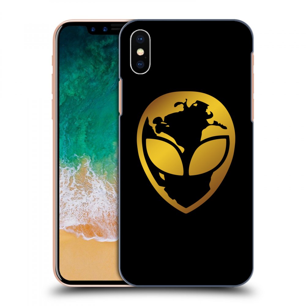 Picasee ULTIMATE CASE pro Apple iPhone X/XS - EARTH - Gold Alien 3.0