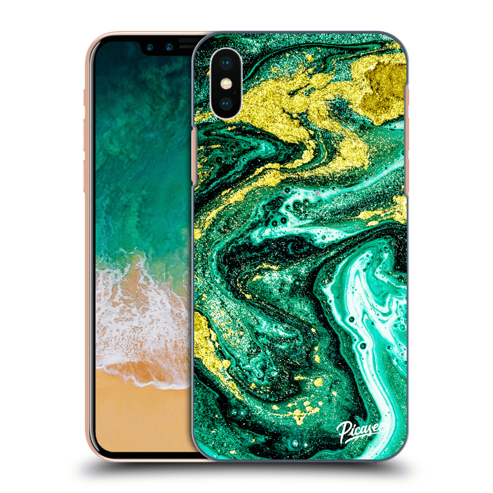 Picasee ULTIMATE CASE pro Apple iPhone X/XS - Green Gold