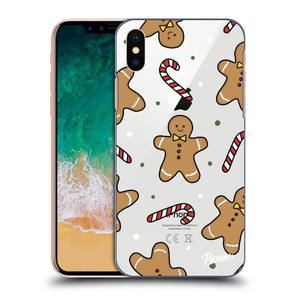 Picasee silikónový prehľadný obal pre Apple iPhone X/XS - Gingerbread