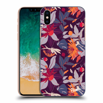 Picasee ULTIMATE CASE pro Apple iPhone X/XS - Purple Leaf