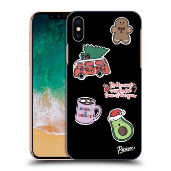 Obal pre Apple iPhone X/XS - Christmas Stickers