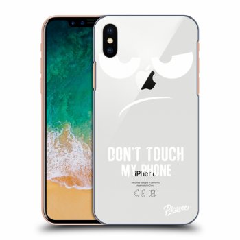 Picasee silikónový prehľadný obal pre Apple iPhone X/XS - Don't Touch My Phone