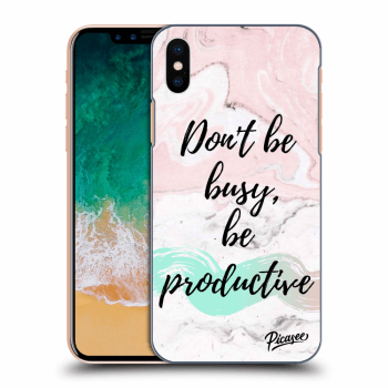 Picasee silikónový čierny obal pre Apple iPhone X/XS - Don't be busy, be productive