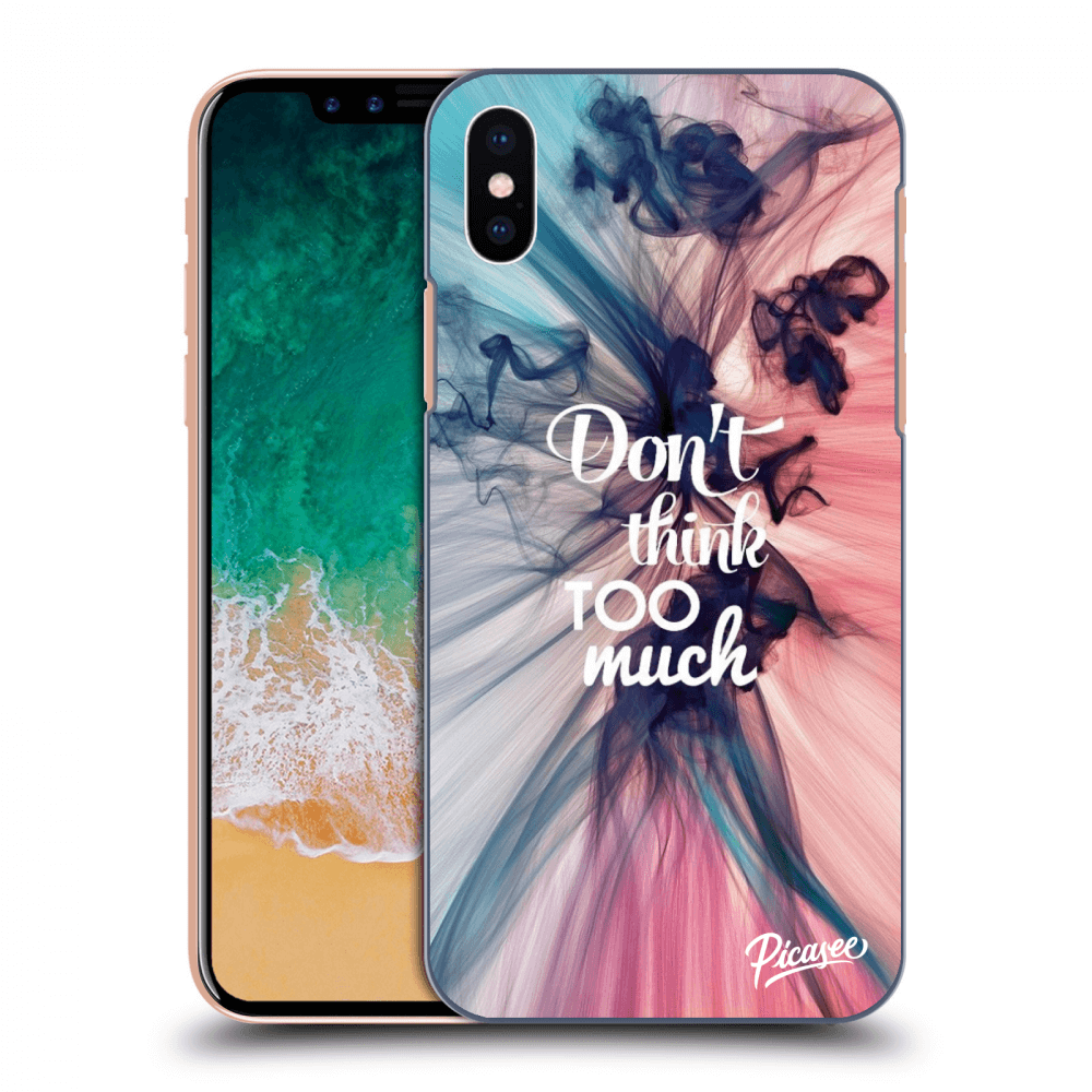 Picasee silikónový čierny obal pre Apple iPhone X/XS - Don't think TOO much