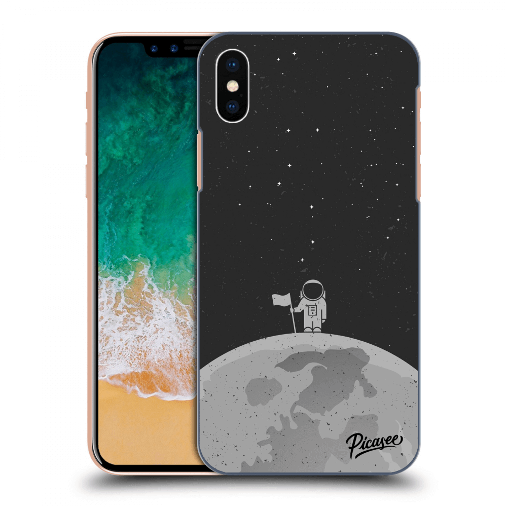 Picasee silikónový čierny obal pre Apple iPhone X/XS - Astronaut